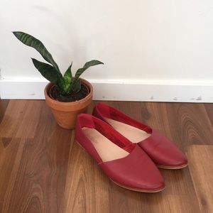 COPY - Maddison Red Leather Flats women’s 10